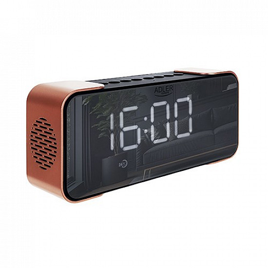 Adler Wireless alarm clock with radio AD 1190 Alarm function AUX in Copper/Black