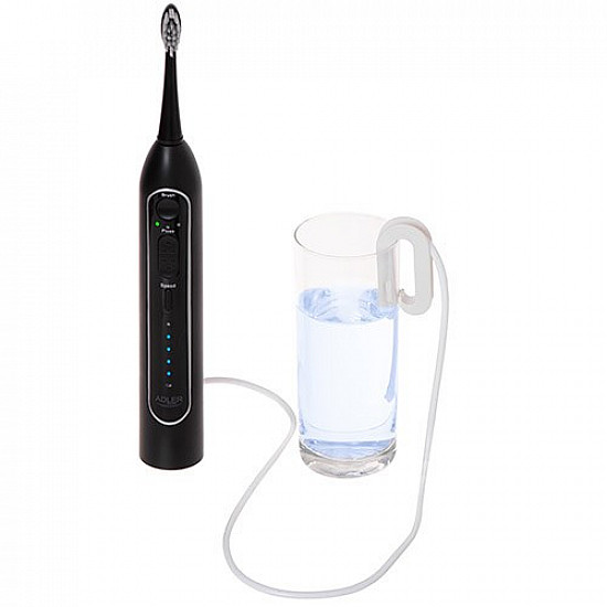 Adler 2-in-1 Water Flossing Sonic Brush AD 2180b Rechargeable For adults Number of brush heads included 2 Number of teeth brushing modes 1 Black