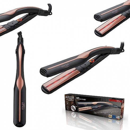 Adler Infrared Hair Straightener AD 2318 Warranty 24 month(s) Ceramic heating system Temperature (min) 150 °C Temperature (max) 230 °C 35 W Black