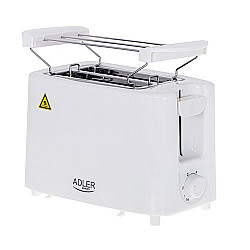 Adler Toaster AD 3223 Power 750 W Number of slots 2 Housing material Plastic White
