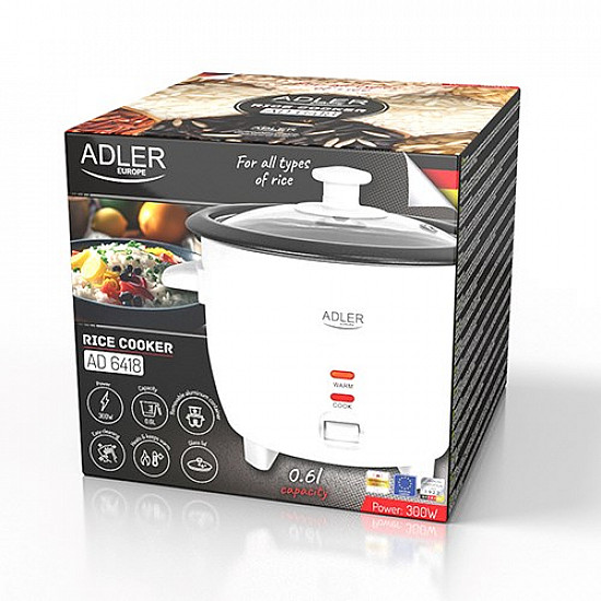 Adler Rice Cooker AD 6418 300 W 0.6 L Number of programs 2 White