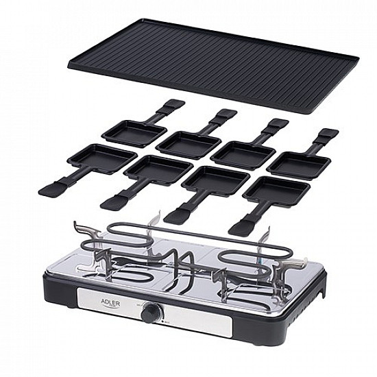 Adler Raclette - electric grill AD 6616 Table 1400 W Black/Stainless steel