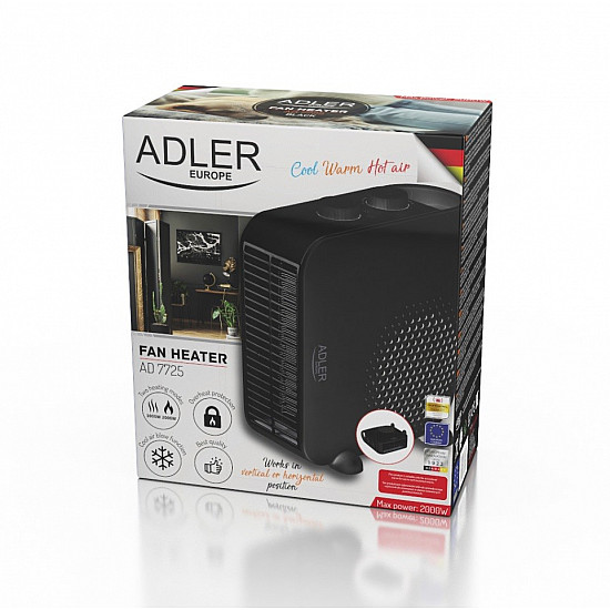 Adler Heater AD 7725b Fan heater 2000 W Number of power levels 2 Black