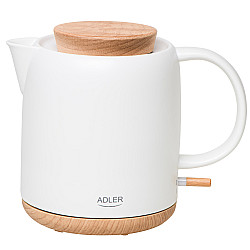 Adler Electric Kettle AD 1304 Electric 1200 W 1 L Ceramic 360° rotational base White