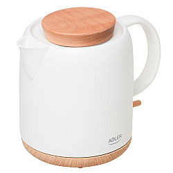 Adler Electric Kettle AD 1304 Electric 1200 W 1 L Ceramic 360° rotational base White