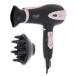 Adler Hair Dryer AD 2248b ION 2200 W Number of temperature settings 3 Ionic function Diffuser nozzle Black/Pink