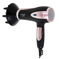 Adler Hair Dryer AD 2248b ION 2200 W Number of temperature settings 3 Ionic function Diffuser nozzle Black/Pink