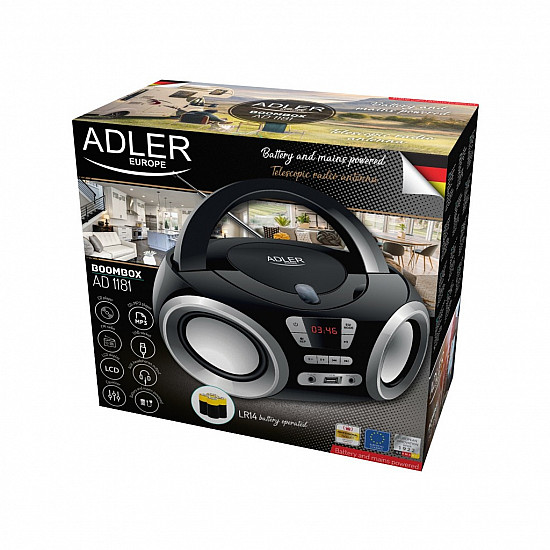 Adler AD 1181 CD player Portable CD player Black, Silver