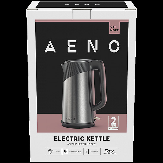 AENO Electric Kettle EK3: 1850-2200W, 1.7L, Strix, Double-walls, Non-heating body, Auto Power Off, Dry tank Protection
