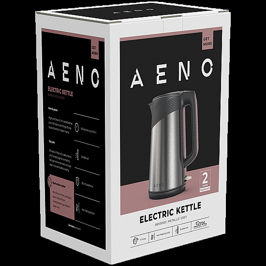 AENO Electric Kettle EK3: 1850-2200W, 1.7L, Strix, Double-walls, Non-heating body, Auto Power Off, Dry tank Protection
