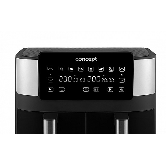 Air Fryer greaseless double fryer 8L FR8000 Black, Silver