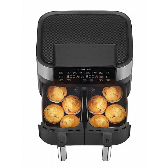 Air Fryer greaseless double fryer 8L FR8000 Black, Silver