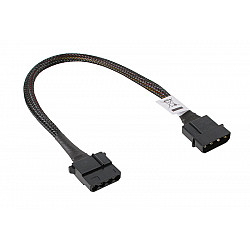 4-pin Molex extension sleeved - 30cm black