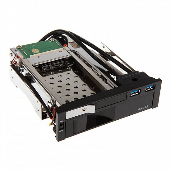 5.25 inch drive frame for 1x 3.5+1x 2.5 inch, incl. 2x USB 3.0