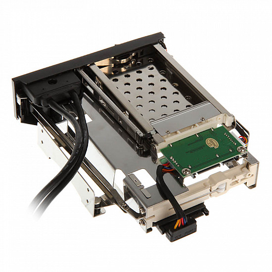 5.25 inch drive frame for 1x 3.5+1x 2.5 inch, incl. 2x USB 3.0