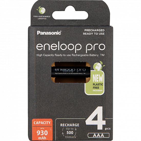 Rechargeable batteries PANASONIC ENELOOP PRO AAA 930 mAh 4 szt (BK-4HCDE/4CP)