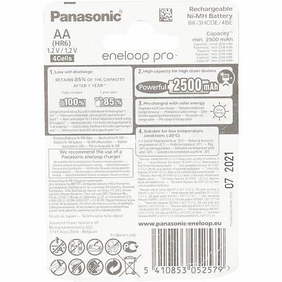 Panasonic eneloop pro AA type Batterier til generelt brug (genopladelige) 2500mAh