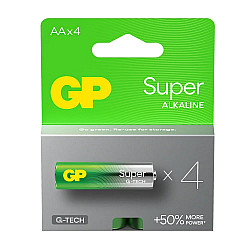 1x4 GP Super Alkaline 1,5V AA Mignon LR06 Rel. 03015AETA-B4