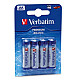1x4 Verbatim Alkaline Battery Mignon AA LR6