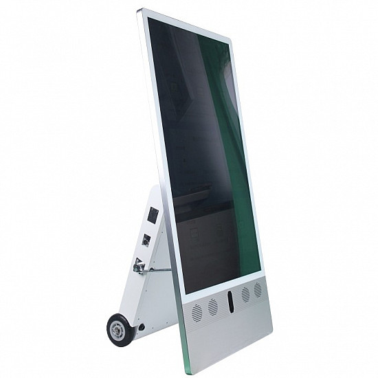 ALLNET Standdisplay 43 Zoll Outdoor Kundenstopper mit Akku oh. Touch Laufrollen