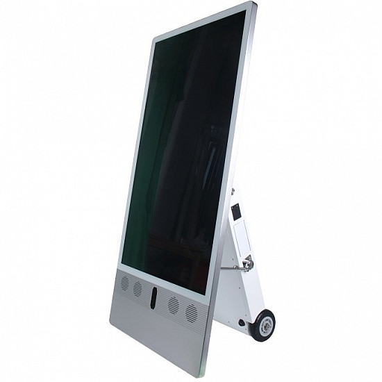 ALLNET Standdisplay 43 Zoll Outdoor Kundenstopper mit Akku oh. Touch Laufrollen