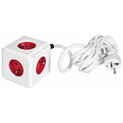 Allocacoc 2304/FREXPC power extension 3 m 5 AC outlet(s) Indoor Red, White