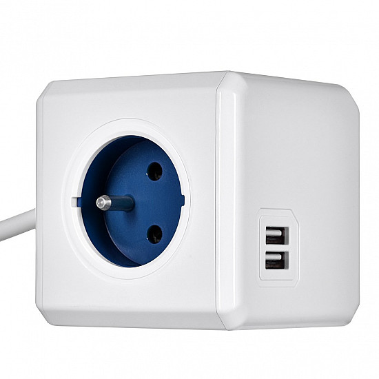 Allocacoc 2402BL/FREUPC power extension 1.5 m 4 AC outlet(s) Indoor Blue, White