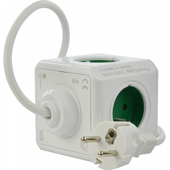 Allocacoc PowerCube Extended Type E power extension 1.5 m 5 AC outlet(s) Indoor Green
