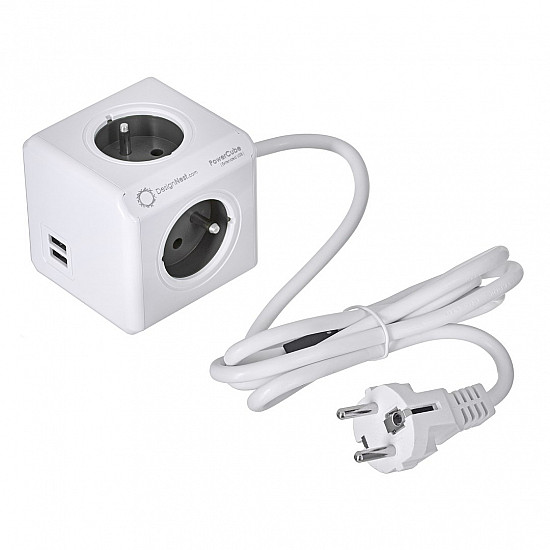 Allocacoc PowerCube Extended USB E(FR), 1.5m power extension 4 AC outlet(s)