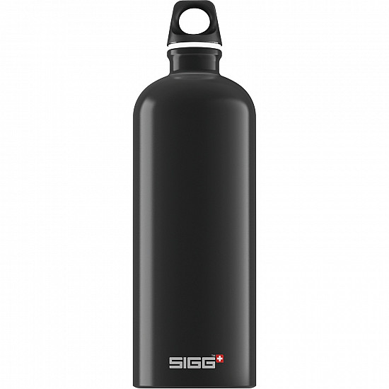 Alu Traveller 1 Liter, Trinkflasche schwarz