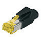 A-MO6A 8/8 HRS AT 6A modular RJ45 Plug, Hirose TM31 8P8C, shielded, for round cable, incl. hood