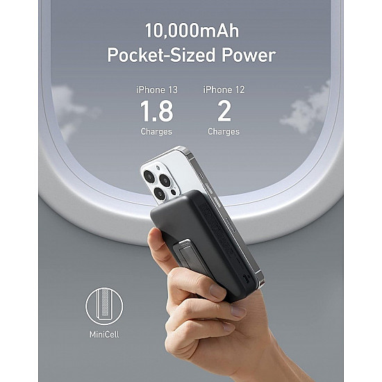 Anker 633 Powerbank mit kabelloser Ladefunktion, Schwarz, USB-C, MagSafe, 10.000 mAh, A1654G11