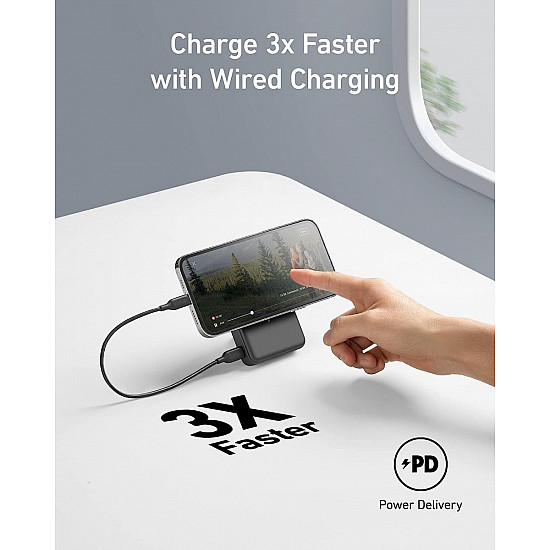 Anker 633 Powerbank mit kabelloser Ladefunktion, Schwarz, USB-C, MagSafe, 10.000 mAh, A1654G11