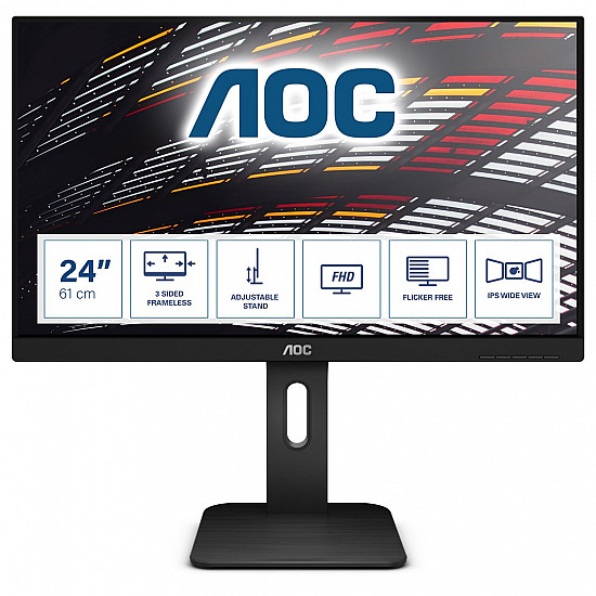 61cm/24 (1920x1200) AOC Pro-line X24P1 16:10 4ms HDMI DVI DisplayPort VGA VESA Pivot Speaker Full HD Black
