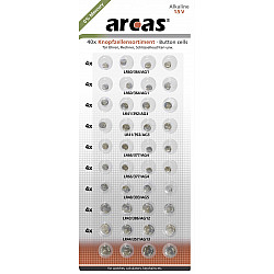 Arcas | AG Set (8xAG1, 8xAG3, 8xAG4,  8xAG13, 4xAG5, 4xAG12) | Alkaline Button Cell | 40 pc(s)