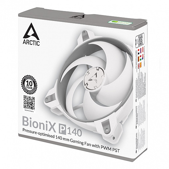 BioniX P140 Grey-White - 140 mm PWM PST gaming fan optimized for static pressure - fan - 14 cm - 195