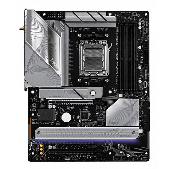 ASRock B850 LiveMixer WiFi pagrindinė plokštė su DDR5, PCIe 5.0, WiFi7 2025