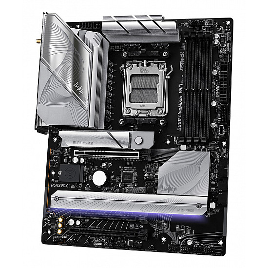 ASRock B850 LiveMixer WiFi pagrindinė plokštė su DDR5, PCIe 5.0, WiFi7 2025