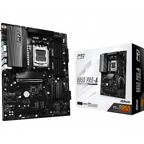 ASRock B850 PRO-A pagrindinė plokštė su DDR5, PCIe 5.0, ATX 2025
