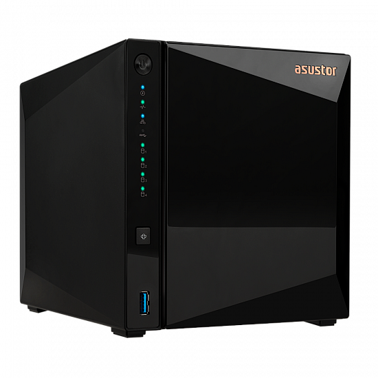 NAS Asustor AS3304T v2; Tower; 4x (3.5 SATA HDD/ 2.5 SSD); Realtek RTD1619B, 2GB DDR4, 1x 2.5GbE, 3x USB 3.2