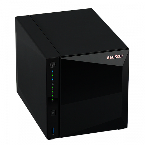 NAS Asustor AS3304T v2; Tower; 4x (3.5 SATA HDD/ 2.5 SSD); Realtek RTD1619B, 2GB DDR4, 1x 2.5GbE, 3x USB 3.2