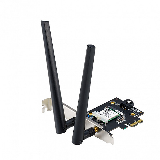 Asus WiFi 7 PCI-E Adapter with 2 external antennas PCE-BE6500 802.11be Mesh Support No MU-MiMO No No mobile broadband