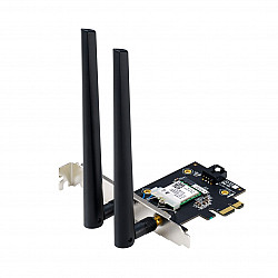 Asus WiFi 7 PCI-E Adapter with 2 external antennas PCE-BE6500 802.11be Mesh Support No MU-MiMO No No mobile broadband