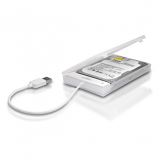 AXAGON ADSA-1S SLIMPort Adapter, USB 2.0, 2,5 SSD/HDD, SATA - mit Case