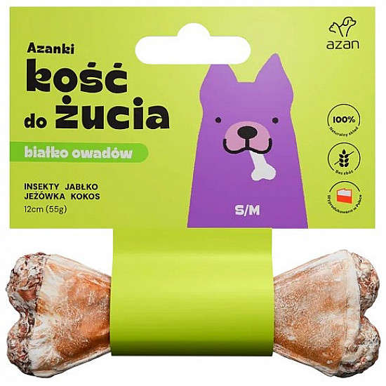 AZANKI Bone with insects and coconut S/M - dog treat - 12 cm