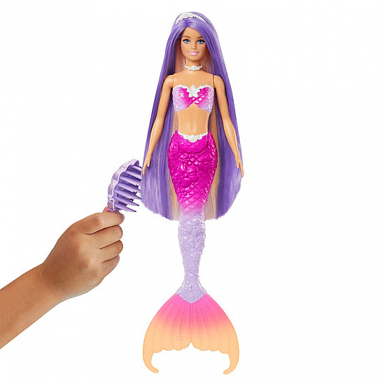 Barbie A Touch of Magic “Malibu” Mermaid Doll with Color Change Feature, Pet Dolphin and Accessories