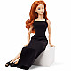 Barbie Basics Model 04 mit rotem Haar, schwarzem Kleid und Plateauschuhen, Puppe