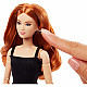 Barbie Basics Model 04 mit rotem Haar, schwarzem Kleid und Plateauschuhen, Puppe