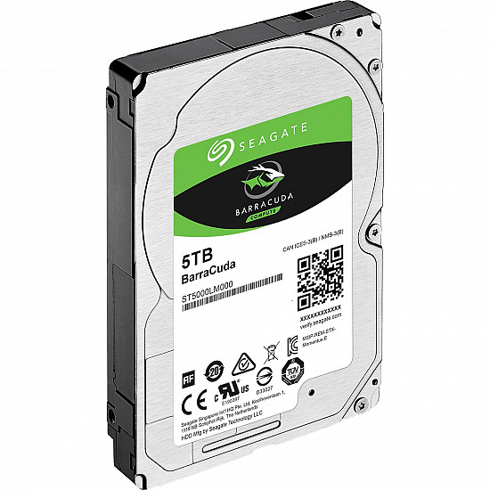 Seagate ST5000LM000 kietasis diskas su 5TB talpa, 5400RPM greičiu, 128MB buferiu 2025