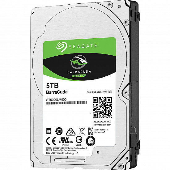 Seagate ST5000LM000 kietasis diskas su 5TB talpa, 5400RPM greičiu, 128MB buferiu 2025